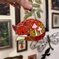 Mini Mushroom Fox Stained Glass Suncatcher