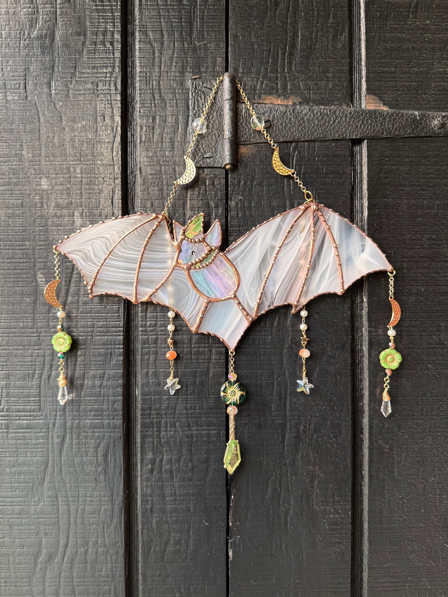 Garden Wizard Bat Stained Glass Suncatcher