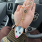 Ornate Opossum Stained Glass Car Charm