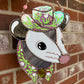 Green Tulip Stained Glass Opossum