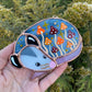 Sleepy Fall Mushroom Opossum Mini Stained Glass Suncatcher
