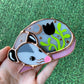Black Tulip Opossum Stained Glass Suncatcher Ornament