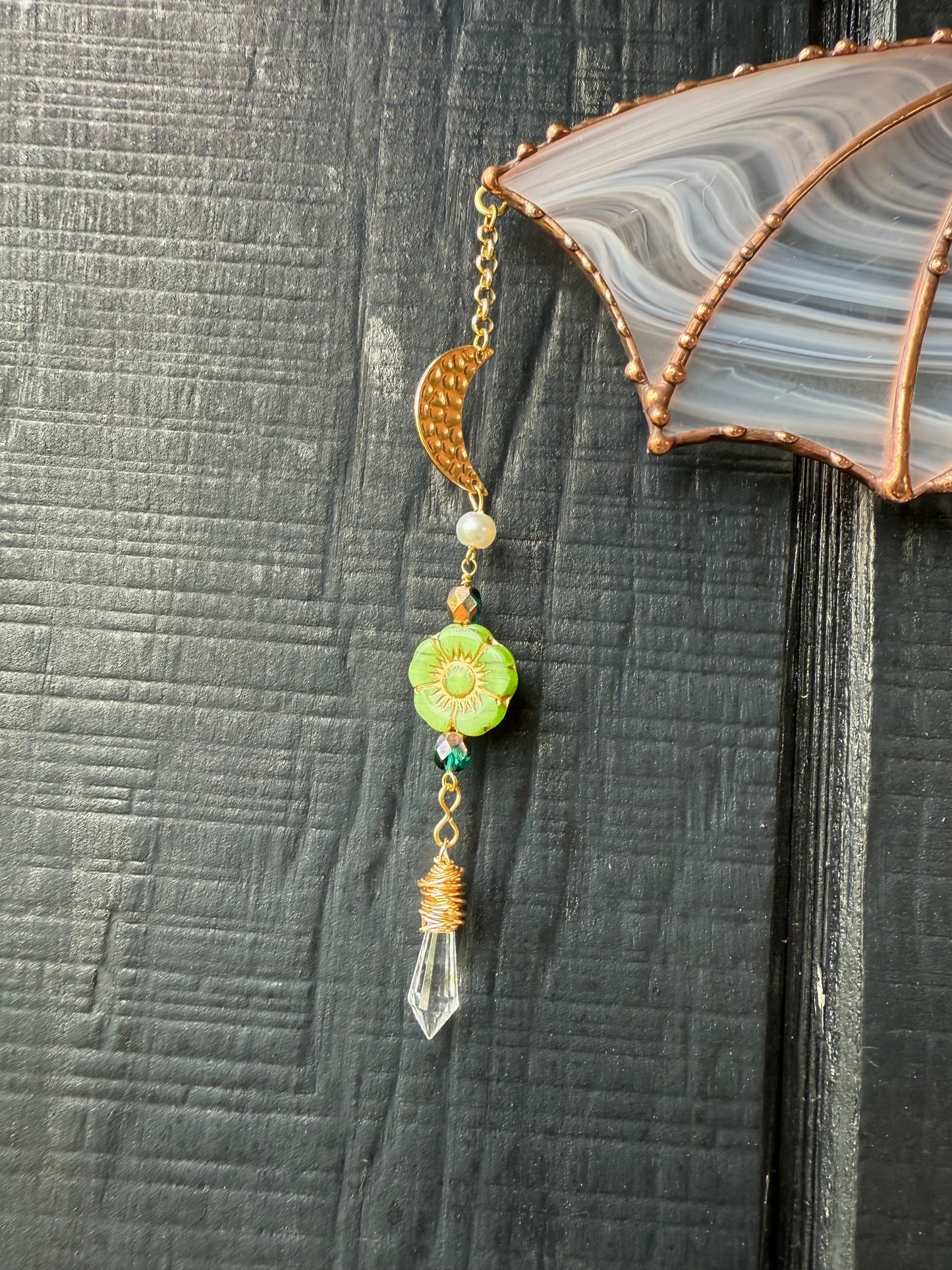 Garden Wizard Bat Stained Glass Suncatcher