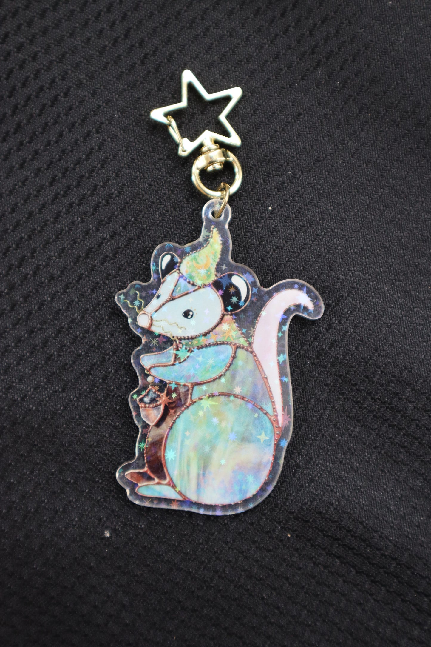 Wizard Opossum Holographic Acrylic Bag Charm