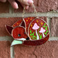 Mini Mushroom Fox Stained Glass Suncatcher