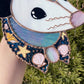 Mermaid Cowboy Opossum Stained Glass Suncatcher