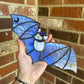 Black and Blue Wizard Bat Stained Glass Suncatcher