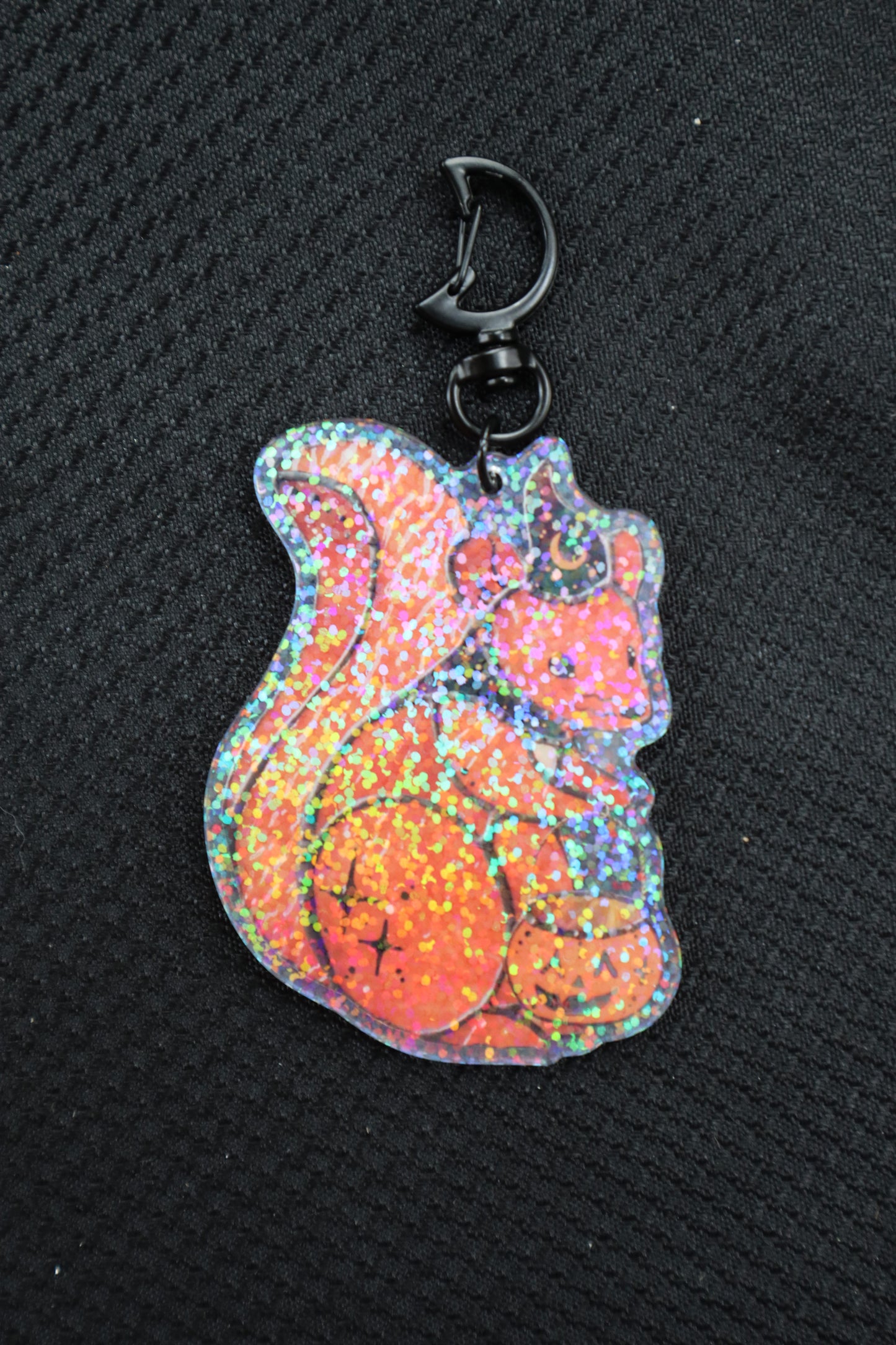 Trick-or-Treat Squirrel Holographic Acrylic Bag Charm