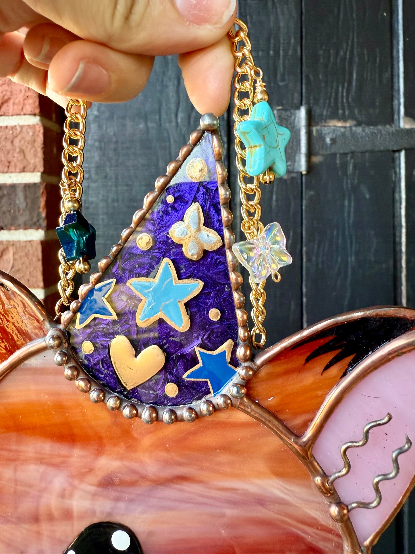 Trinket the Fox Stained Glass Suncatcher