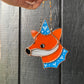 Blue Wizard Fox Mini Stained Glass Suncatcher