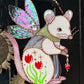 Spring Fairy Rat Stained Glass Suncatcher