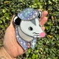 Mini Purple Cowboy Opossum Stained Glass Suncatcher