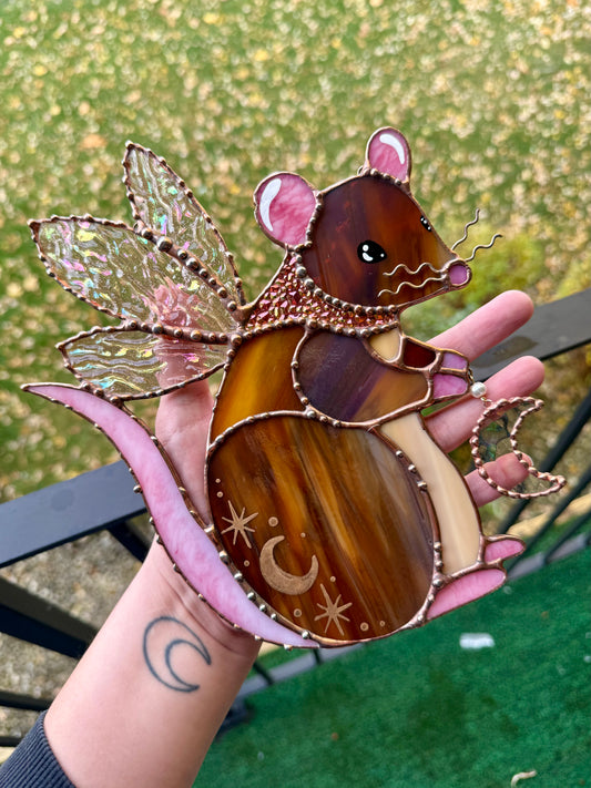 Brown Fairy Rat Stained Glass