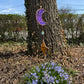 Blue Iridescent and Gold Sun and Moon Suncatcher