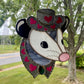 Pink and Purple Cowboy Opossum Stained Glass Suncatcher