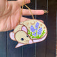 Mini Tan Lavender Rat Stained Glass Ornament