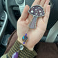 Whimsy Purple Mushroom Stained Glass Car Charm