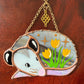 Sleepy Tulip Opossum Stained Glass Mini
