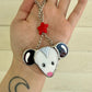 Star Opossum Stained Glass Car Charm