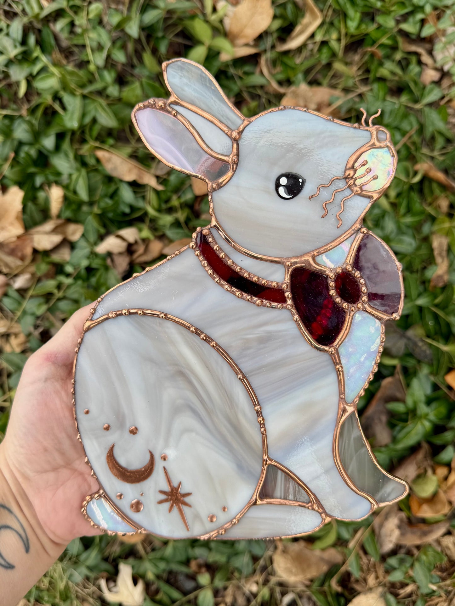 Mr. Bunny Stained Glass Suncatcher