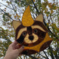 Golden Wizard Raccoon Stained Glass Suncatcher