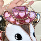 Pink Pony Opossum Stained Glass Suncatcher