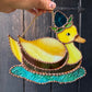 Blue Raspberry Duck Stained Glass Suncatcher