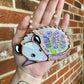 White Lavender Opossum Stained Glass Ornament