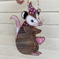 Lovely Wizard Opossum Stained Glass Suncatcher