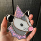 Purple and Pink Lovely Opossum Mini Stained Glass Suncatcher