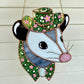 Midsummer Cowboy Opossum Stained Glass Suncatcher