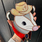 Cowboy Opossum Stained Glass Suncatcher