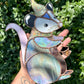 Acorn Wizard Opossum Stained Glass Suncatcher