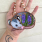 Mini Sleepy Lavender Opossum Stained Glass Ornament