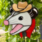 Made to Order: Screamy Cowboy Opossum Stained Glass Suncatcher