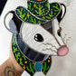 Cactus Cowboy Opossum Stained Glass Suncatcher