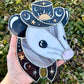 Mixed Metal Celestial Opossum Stained Glass Suncatcher