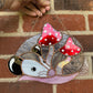 Mushroom Opossum Stained Glass Suncatcher