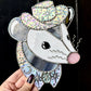Silver Starlight Opossum Stained Glass Artwork