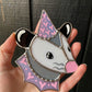 Purple and Pink Lovely Opossum Mini Stained Glass Suncatcher
