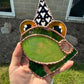 Lovely Wizard Frog Stained Glass Suncatcher