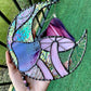 Spiderweb Mushroom Moon Stained Glass Suncatcher