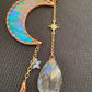 Moon and Stars Stained Glass Suncatcher