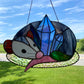 Blue Crystal Guardian Opossum Stained Glass Suncatcher