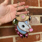 Pink Heart Cowboy Opossum Stained Glass Ornament