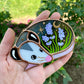 Sleepy Lavender Opossum Stained Glass Ornament