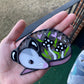 Black and Pink Opossum Stained Glass Ornament