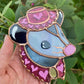 Mini Pink Pony Opossum Stained Glass Ornament