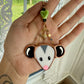 Green Heart Opossum Stained Glass Car Charm