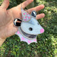 Irridescent Wizard Opossum Stained Glass Ornament